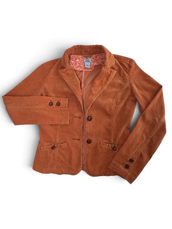 Bass jeans Jackets & Blazers - Vintage Y2K Bass Jeans XS Corduroy Blazer Jacket Cognac Tan Floral Lined